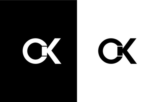 Letter CK, KC, OK, KO logo design template vector