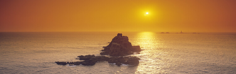 Sunset over Lands End , Cornwall, England
