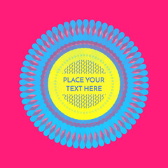 Element for design. Abstract circular pattern made of color particles. Cover design template. 3d vector  illustration for advertising, marketing or presentation.