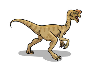 Oviraptor dinosaur vector illustration in cartoon style.