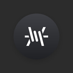 Barbed wire -  Matte Black Web Button