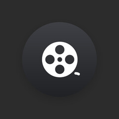 Film Reel -  Matte Black Web Button