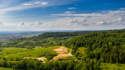 Obraz premium Wald und Wiesenlandschaft