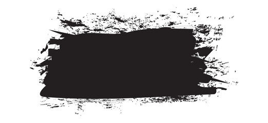 Black brush stroke isolated on white background. Trendy brush stroke for black ink paint, grunge backdrop, dirt banner, watercolor design and dirty texture. Brush stroke vector illustration