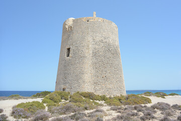 Fototapeta na wymiar Ses Portes watchtower, Ibiza. 