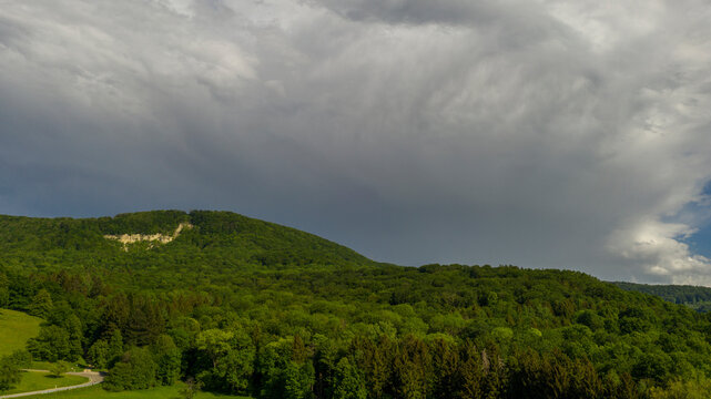 Wald und Wiesenlandschaft - Luftbild