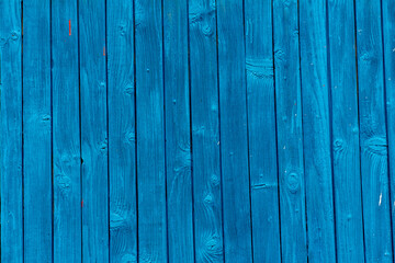 old boards painted with blue paint