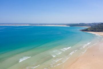 Aerial Photograph of St Ives, Cornwall, England in the sun