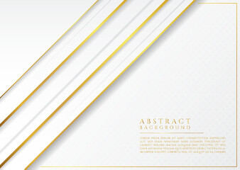 Overlap layer luxury design white and gold concept with space for content
