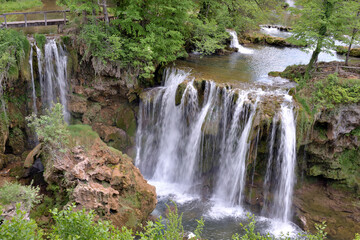 Fototapeta na wymiar RASTOKE WATERFALLS IN SLUNJ, CROATIA.