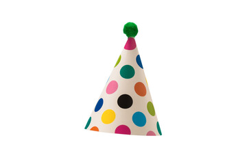 Colorful birthday cap isolated on white