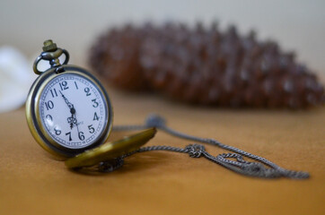 pocket watch on a white background