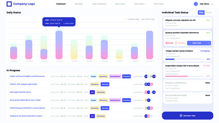 Web Design Template for Managing Tasks