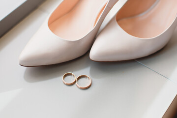 wedding shoes on the floor