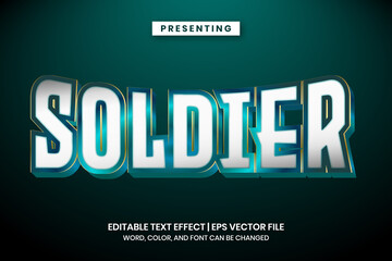 Metallic white teal shiny text effect