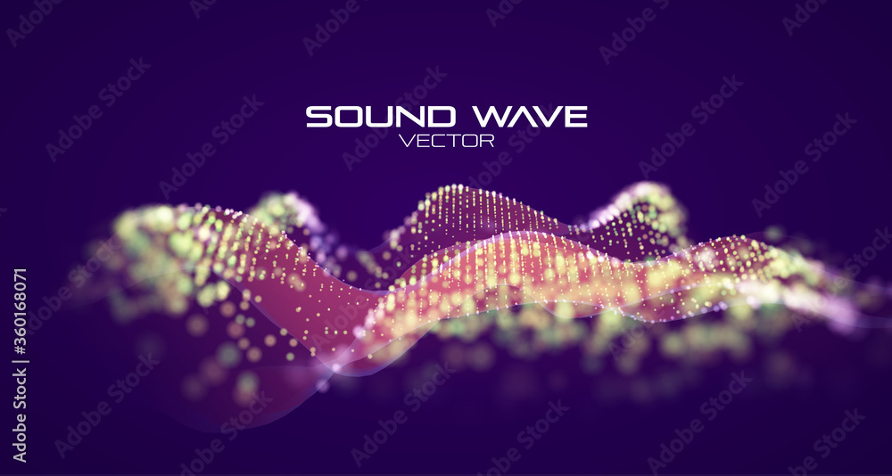 Poster modern ribbon. abstract vector neon wave. sound wave equalizer.
