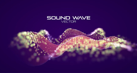 Modern ribbon. Abstract vector neon wave. Sound wave equalizer.