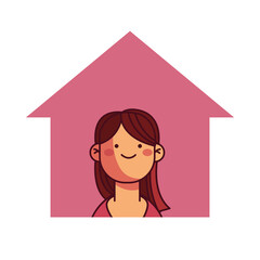 girl at home smiling and calm