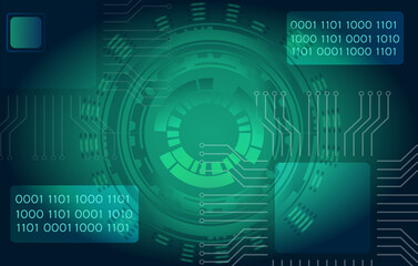 Fototapeta premium Futuristic background. Technologies. Vector. Processor. CPU. Chip.