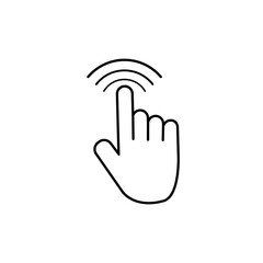 Tap click icon. Hand finger touch screen or mouse. Push button click. push fingers to cursor on mobile screen. vector illustration