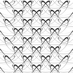 Vector illustration pattern with hearts black white.