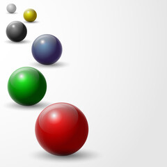 Vector illustration of balls on a white background.