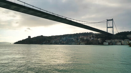 Bridge over the Bosphorus Strait in Istanbul. Turkey.