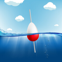 Float or buoy on a water surface with waves © Key design