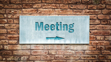 Fototapeta premium Street Sign to Meeting