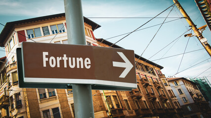 Obraz premium Street Sign to Fortune