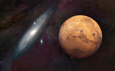 Planet of Mars with Andromeda galaxy - "Elements of this Image Furnished By Nasa " © muratart