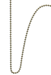 Fragment of a metal chain for jewelry on a white background. Isolated