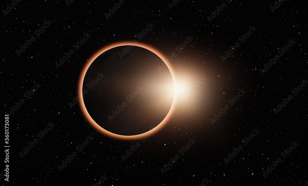 Poster ringed solar eclipse 