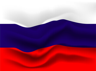 Waving Russian flag vector.Russian flag vector.National flag of russia.