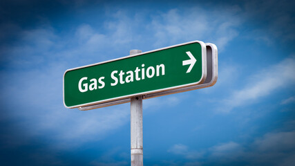 Street Sign to Gas Station