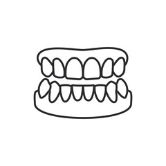Human jaw outline icon. Human mouth, human teeth vector illustration.