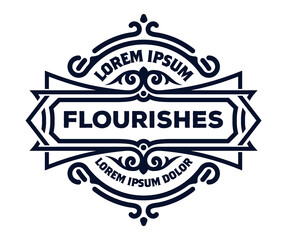 Luxury Logo template flourishes ornament lines. Business identity for Restaurant, Royalty, Boutique, Cafe, Hotel, Heraldic and other. Vector layered