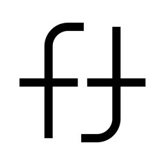 Letter F and mirror letter F sign eps ten