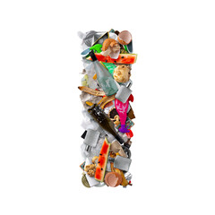 Naklejka premium Letter I made of trash