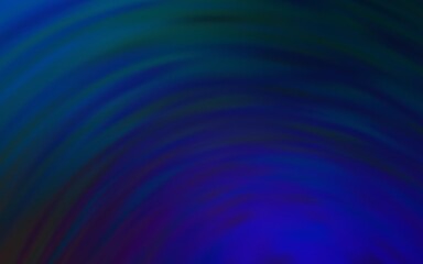 Dark BLUE vector background with bent lines. Creative illustration in halftone style with gradient. Colorful wave pattern for your design.