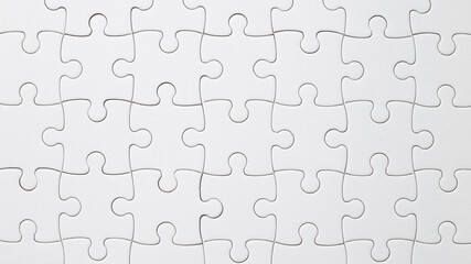 Set of white puzzle pieces pattern background
