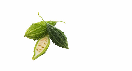 Obraz premium Bitter gourd is a green and fresh fruit, suitable for healthy cooking.