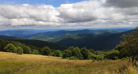 Shady and cloudy afternoon in mountains