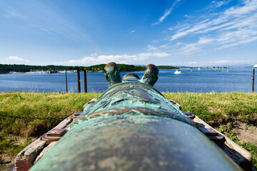 Cannon at Fortress of Akerhus, Oslo, Norway. High resolution photo shot with 61 megapixels full...