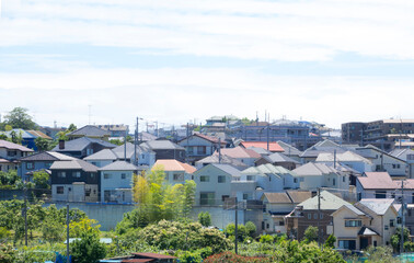 Fototapeta na wymiar 丘陵に立つ住宅街　イメージ