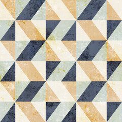Abstract geometric pattern with grunge and textured background