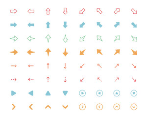 矢印のアイコンのセット／シンプル／ビジネス／三角