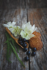 spa still life with flowers