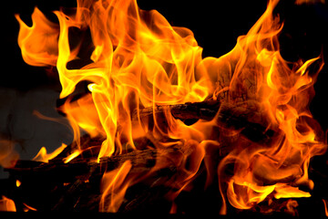  hoguera de fuego, fuerte, calor, fondo negro,fondo abstracto