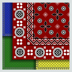 Ajrak Shawl - Sindhi Culture Fabric Pattern - Traditional Indus Valley wardrobe - print ready format. 